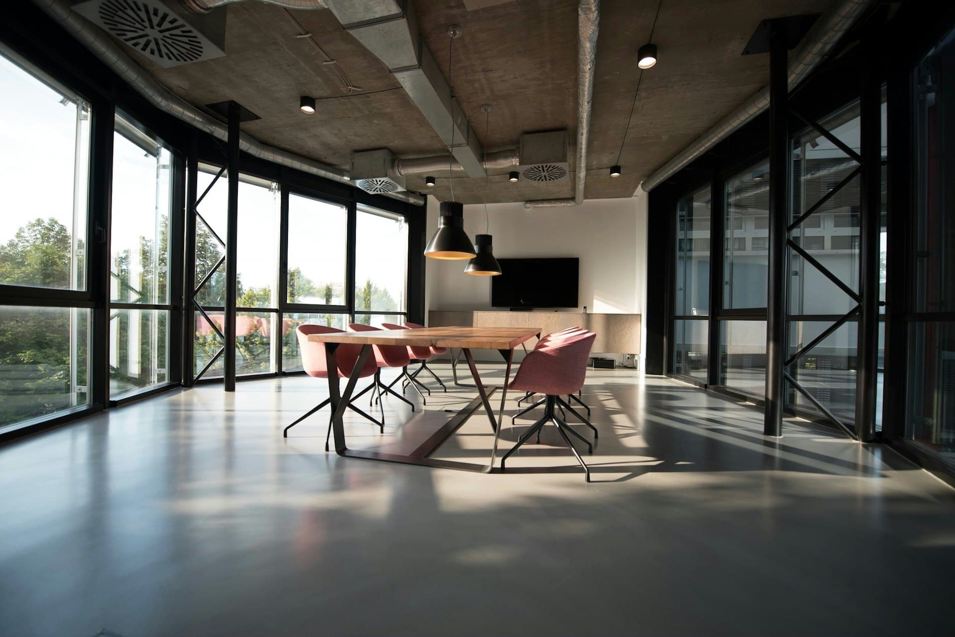 Modern law office interior with natural light